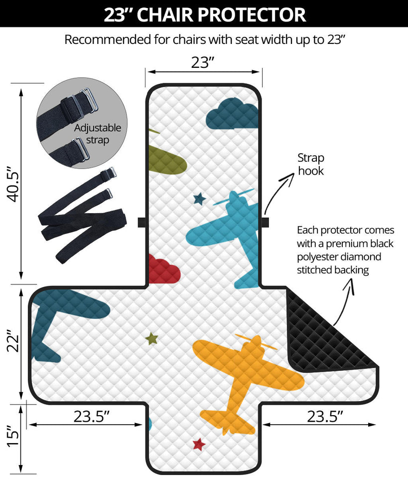 Airplane star cloud colorful Chair Cover Protector