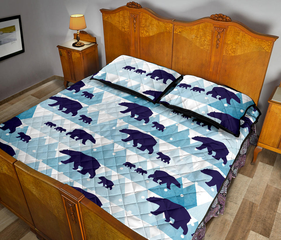 polar bear winter snow pattern Quilt Bed Set