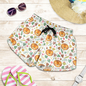 Lion Pattern Print Design 04 Women Shorts