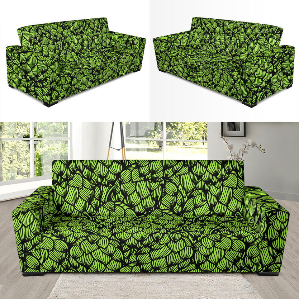 Green Hop Pattern Sofa Slipcover