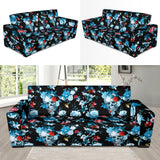 Skull Flower Roses Leave Pattern Sofa Slipcover