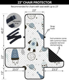 Hand drawn space elements space rocket star planet space probe Chair Cover Protector