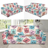 Chemistry Periodic Table Pattern Print Design 02 Sofa Slipcover