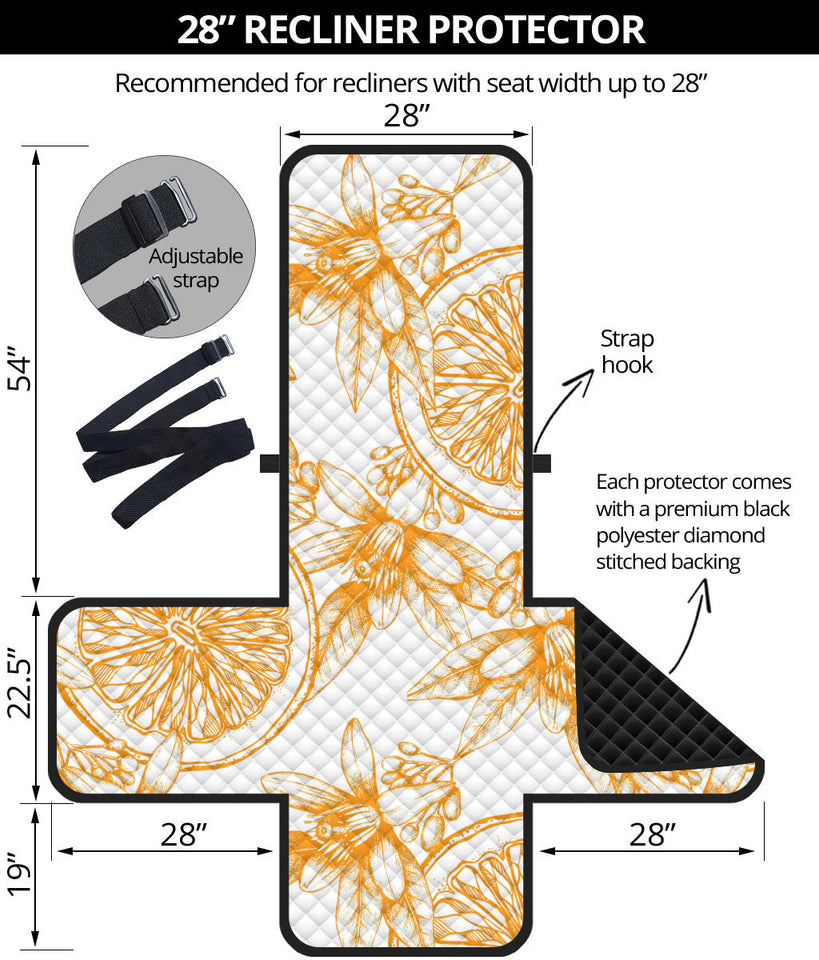 hand drawn orange fruit pattern Recliner Cover Protector