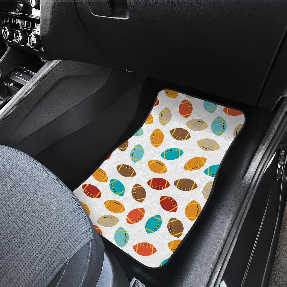 Colorful American Football Ball Pattern Front And Back Car Mats
