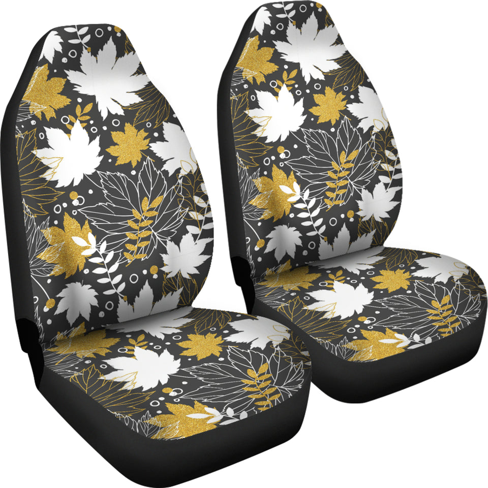 Beautiful Gold Autumn Maple Leaf Pattern Universal Fit Car Seat Covers