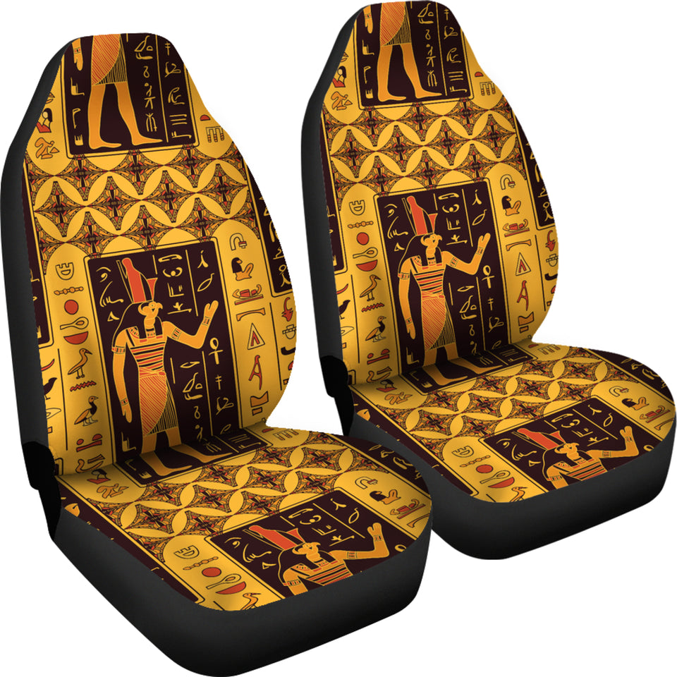 Egypt Hieroglyphics Pattern Print Design 05 Universal Fit Car Seat Covers