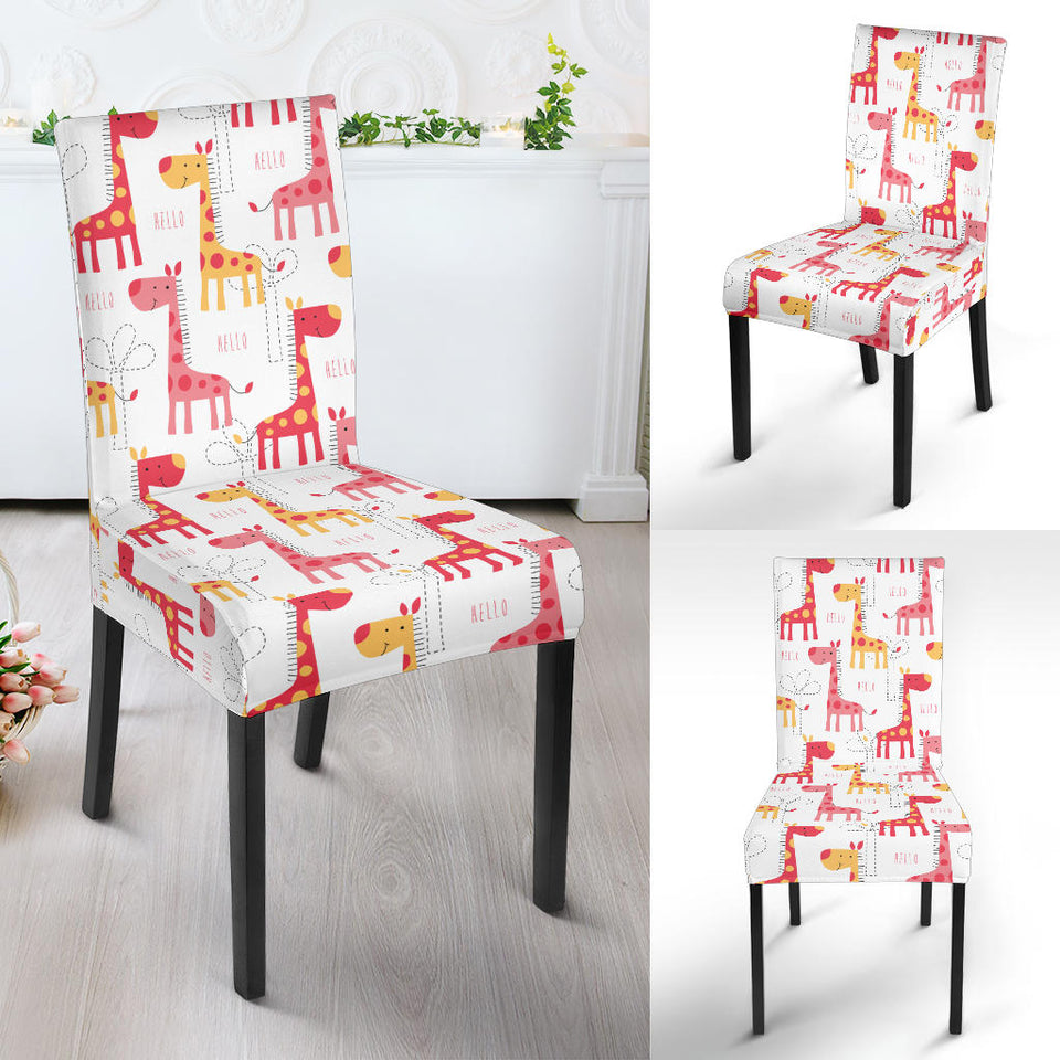 Giraffe Pattern Print Design 03 Dining Chair Slipcover