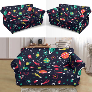 Colorful Space Pattern Planet Star Loveseat Couch Slipcover