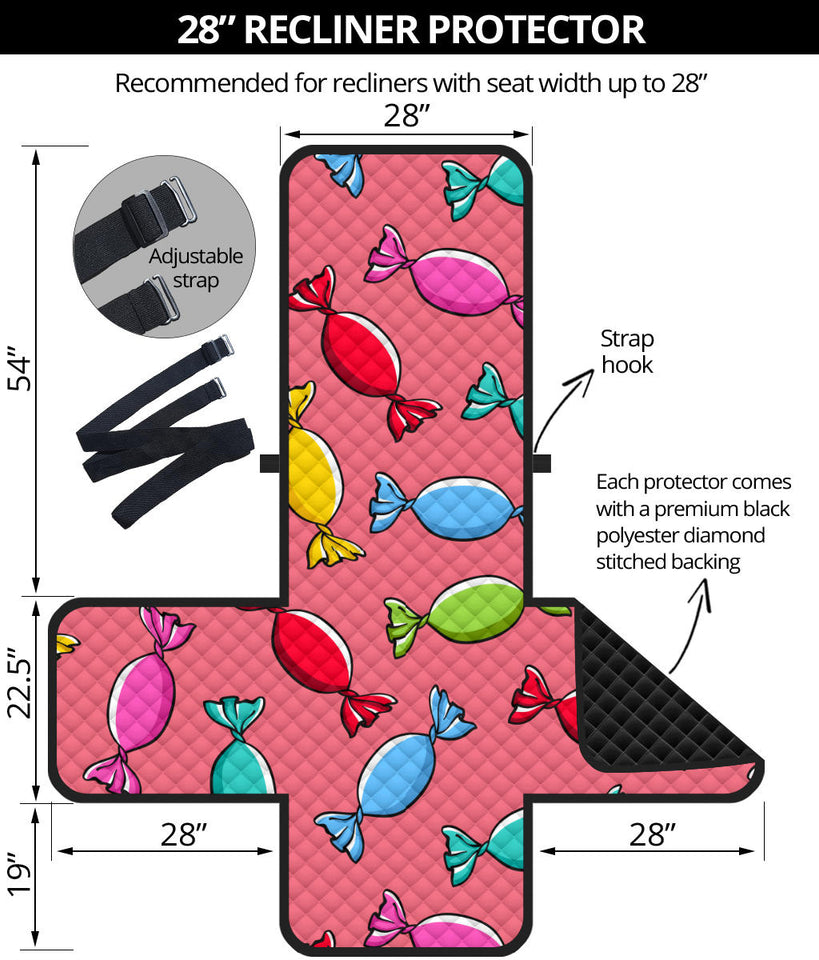 Colorful wrapped candy pattern Recliner Cover Protector