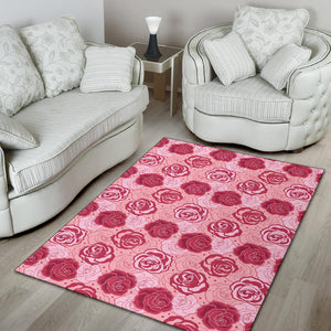 Rose Pattern Print Design 02 Area Rug