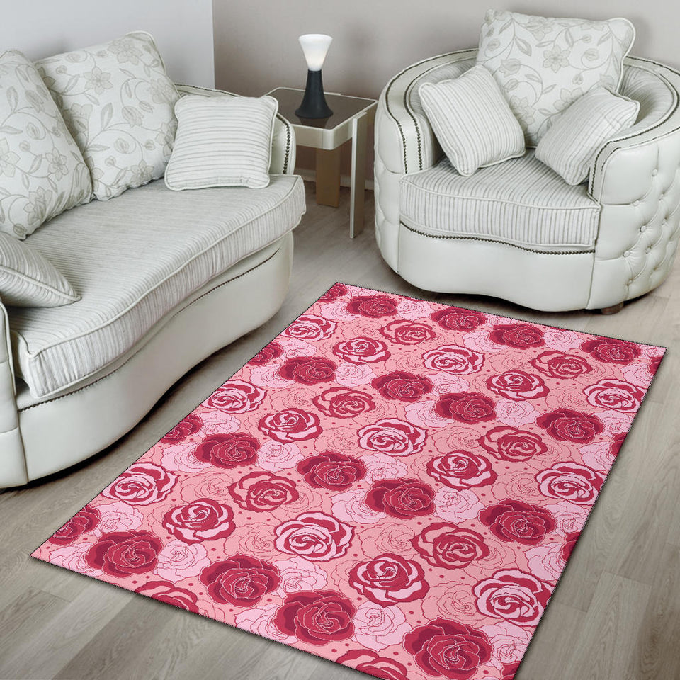 Rose Pattern Print Design 02 Area Rug