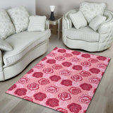 Rose Pattern Print Design 02 Area Rug