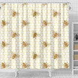 Bee Honeycomb Seamless Design Pattern Shower Curtain Fulfilled In US