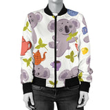 Cute Koalas Teapots Tea Women'S Bomber Jacket