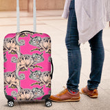 Chameleon Lizard Pattern Pink Background Luggage Covers