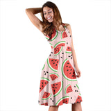 Watermelon Pattern Sleeveless Midi Dress