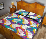 Colorful crow illustration pattern Quilt Bed Set