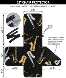 saxophone design pattern Chair Cover Protector