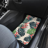 Heliconia Flowers, Palm And Monstera Leaves Front And Back Car Mats