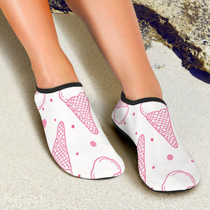 Hand Drawn Ice Cream Pattern Aqua Shoes