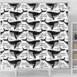 Black Whale Pattern Shower Curtain Fulfilled In US