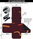 Boomerang Australian aboriginal ornament circle black background Chair Cover Protector