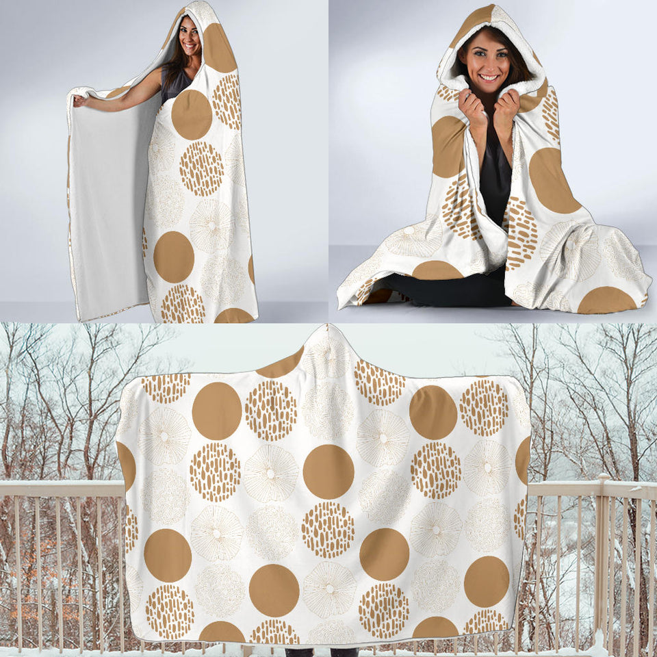 Gold Texture Mushroom Pattern Hooded Blanket