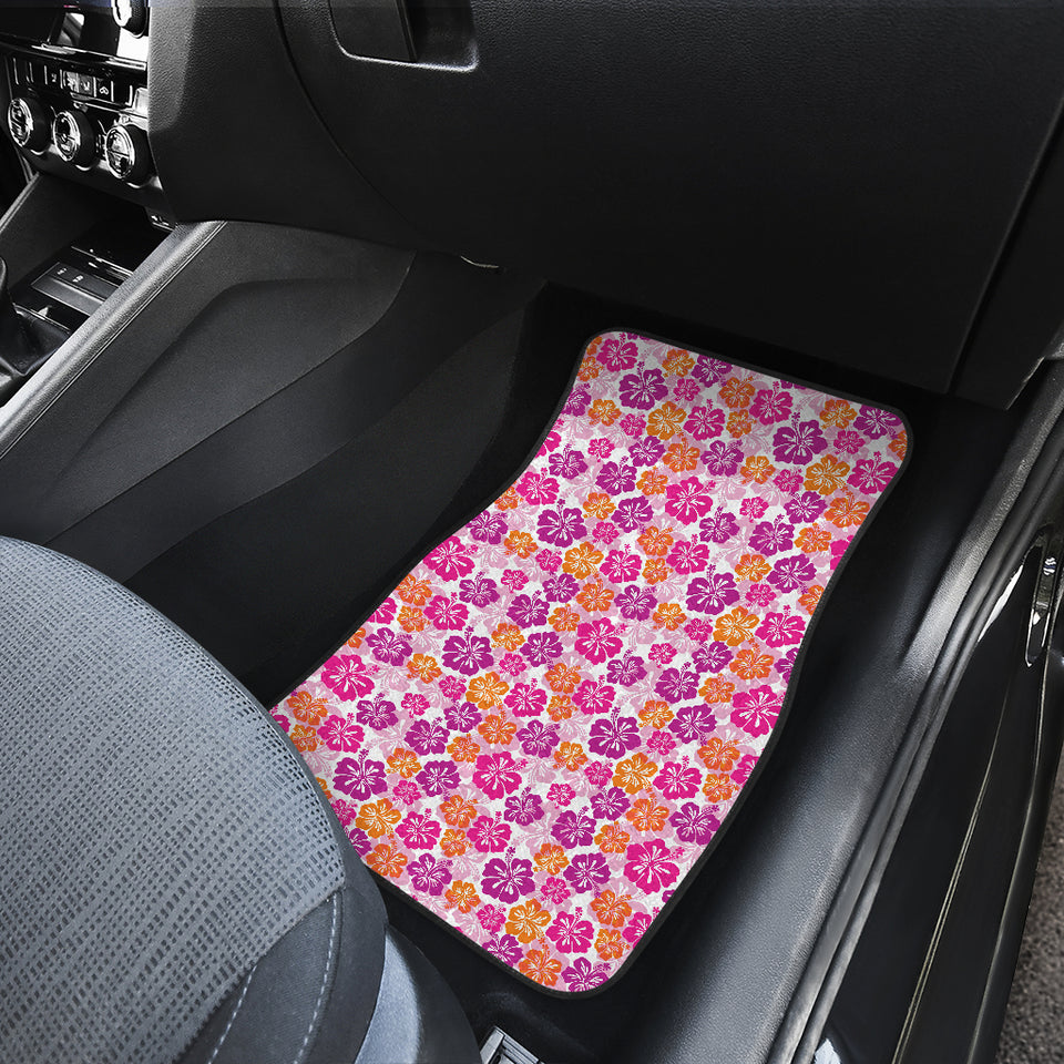 Hibiscus Pattern Print Design 01 Front Car Mats