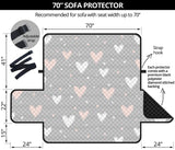 Heart pattern gray background Sofa Cover Protector