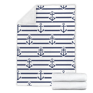 Anchor Rope Nautical  Pattern Premium Blanket