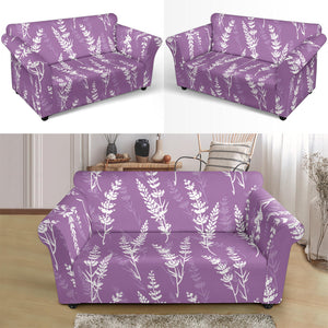 Lavender Flowers Purple Pattern Loveseat Couch Slipcover