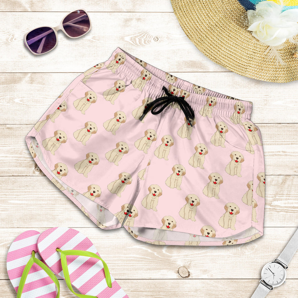 Golden Retriever Pattern Print Design 02 Women Shorts