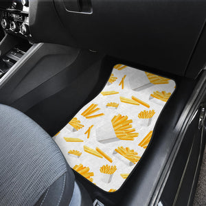 French Fries White Paper Box Pattern Front Car Mats