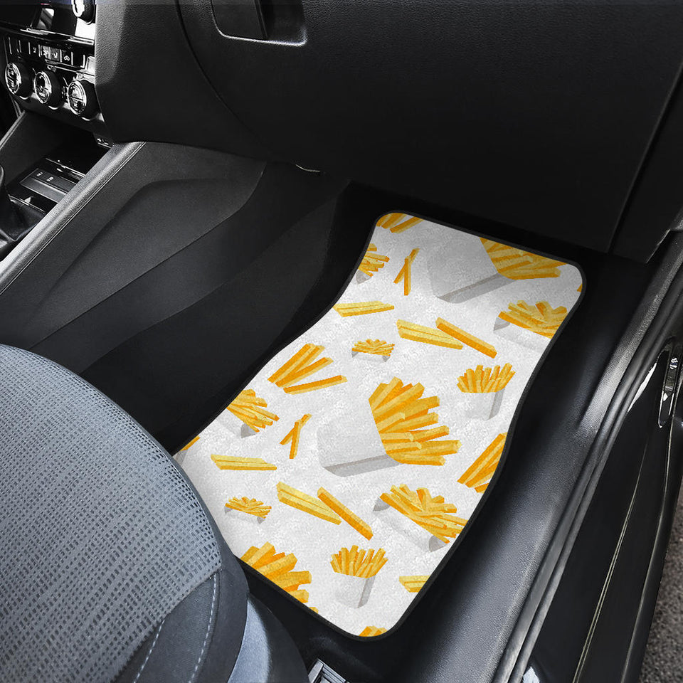 French Fries White Paper Box Pattern Front Car Mats