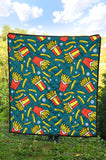 French Fries Red Paper Box Pattern Premium Quilt