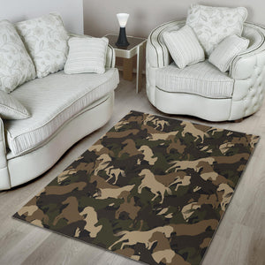 Horse Camouflage Pattern Area Rug