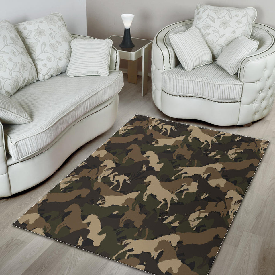 Horse Camouflage Pattern Area Rug