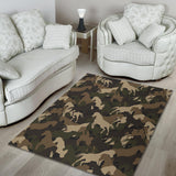 Horse Camouflage Pattern Area Rug