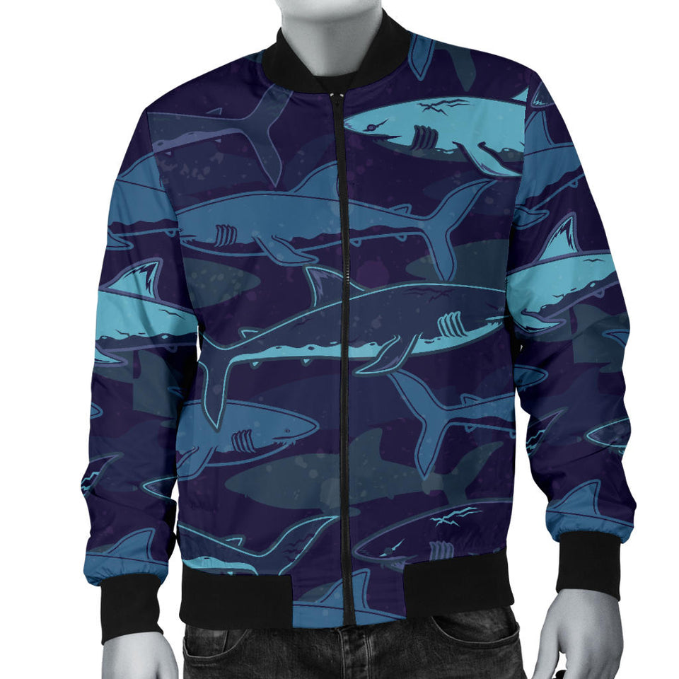 Shark Pattern Men'S Bomber Jacket