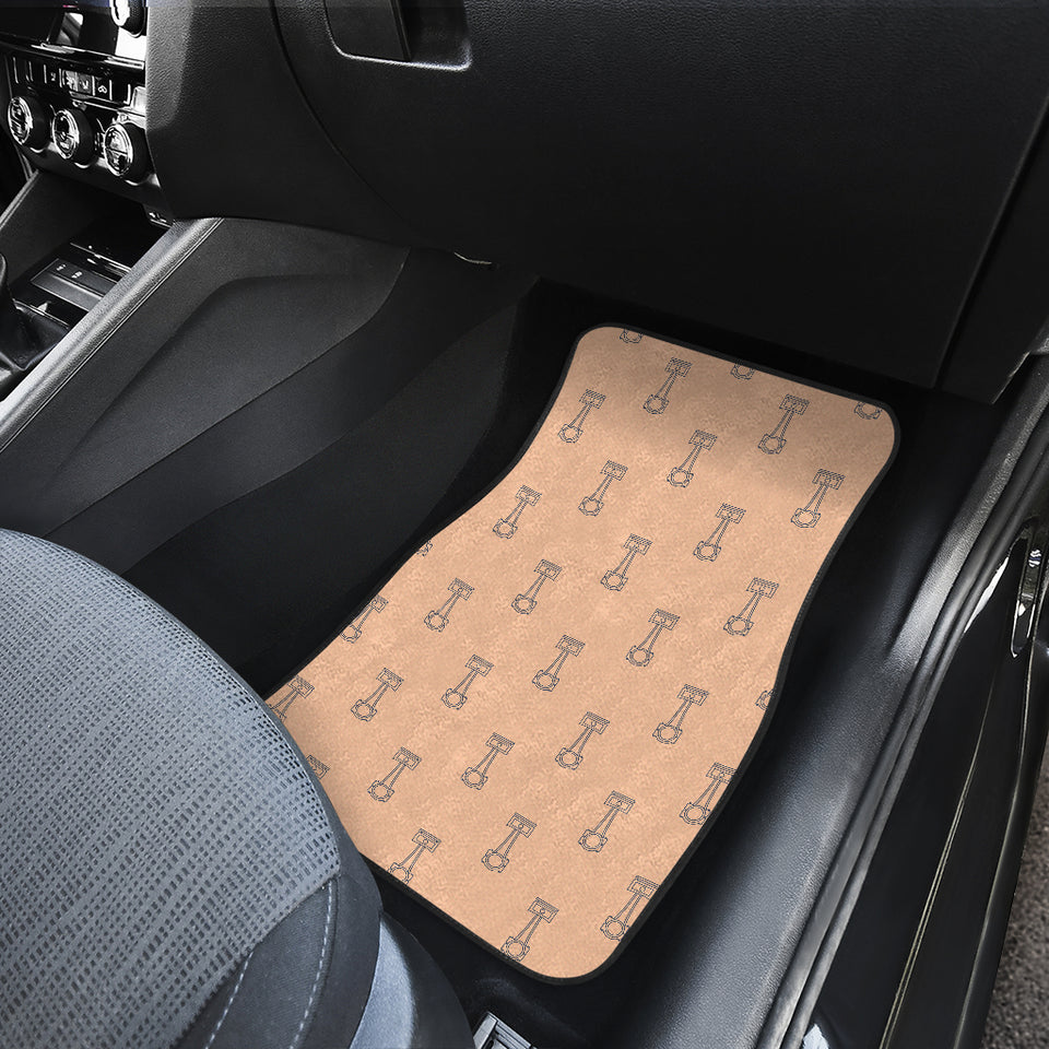 Engine Piston Cream Background Pattern Print Design 04 Front and Back Car Mats