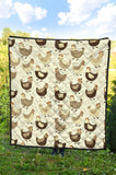 Cute Rooster Chicken Cock Premium Quilt