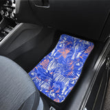White Bengal Tigers Pattern Front And Back Car Mats