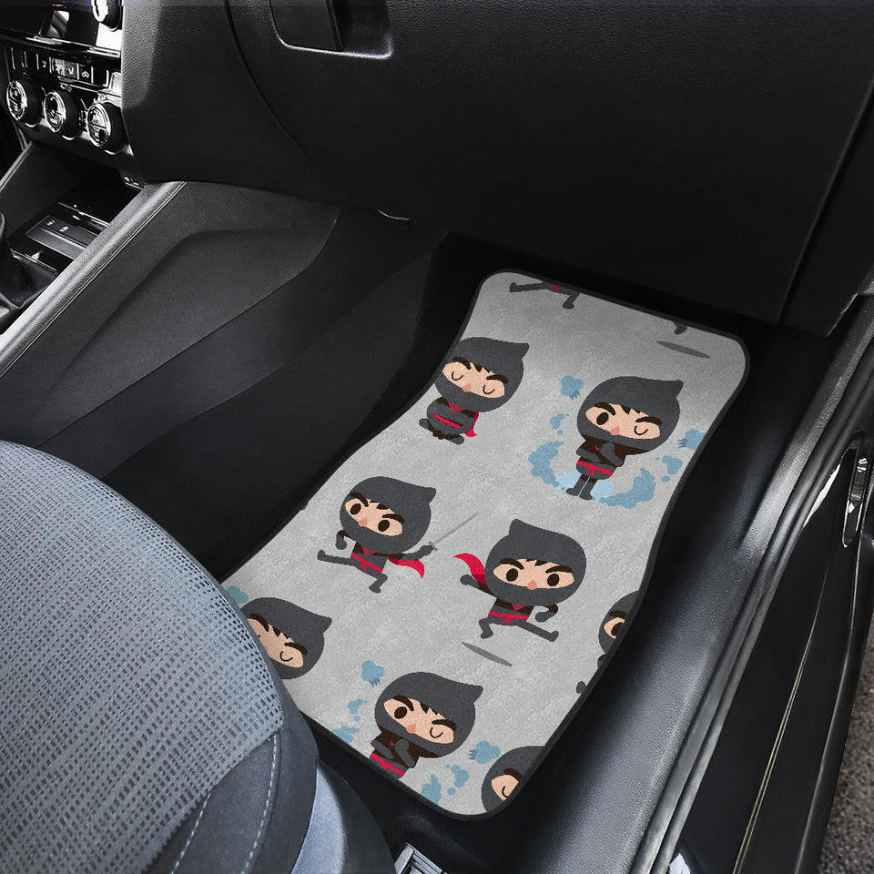 Cute Ninja Pattern Front And Back Car Mats