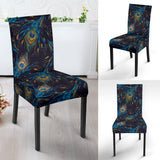 Beautiful Peacock Feather Pattern Dining Chair Slipcover