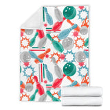 Watercolor Bowling Pattern Premium Blanket