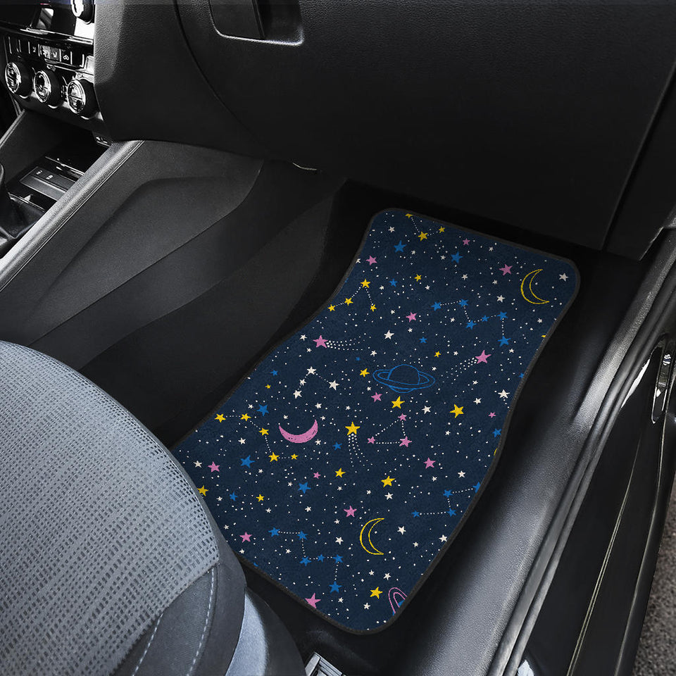 Space Pattern With Planets, Comets, Constellations And Stars Front Car Mats