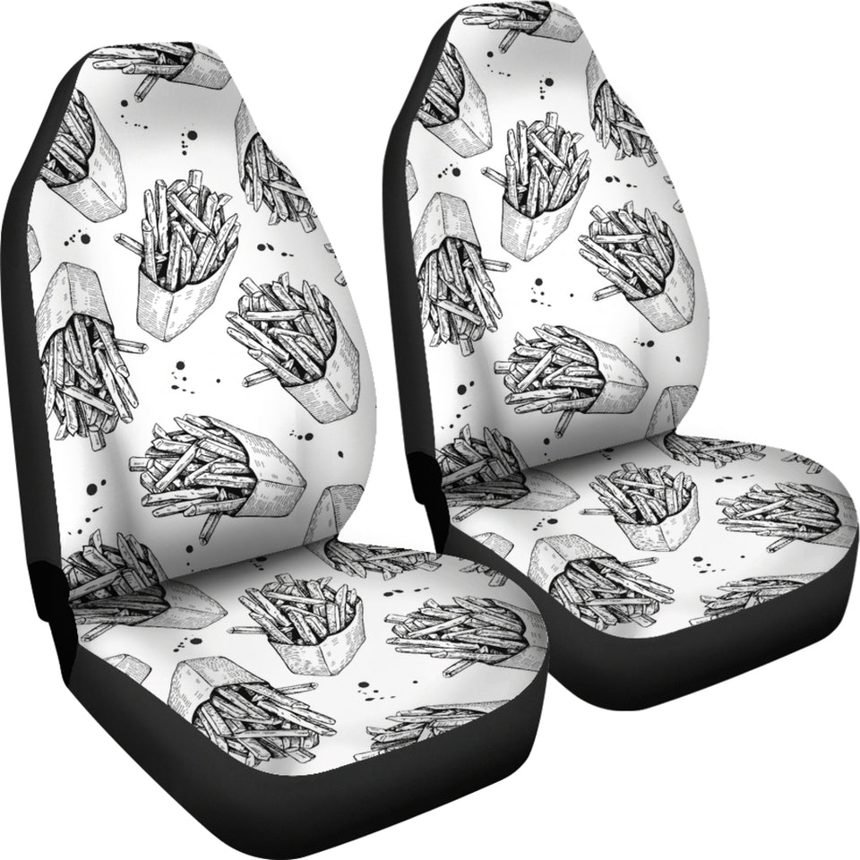 Hand Drawn French Fries Pattern Universal Fit Car Seat Covers