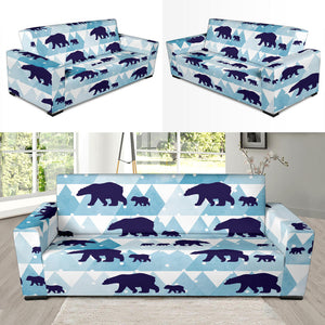 Polar Bear Winter Snow Pattern Sofa Slipcover