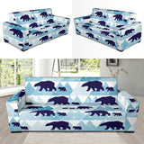Polar Bear Winter Snow Pattern Sofa Slipcover